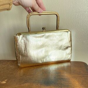 Vintage Marilyn Belts Bags Gold Clutch Convertible Handle Lined Evening Bag Bold